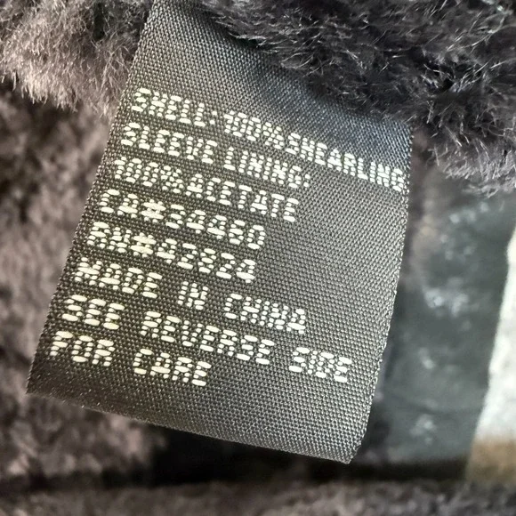 Veda 100% Shearling Leather Fur Moto Jacket Womens Small Motorcycle Designer Zip - Picture 15 of 16